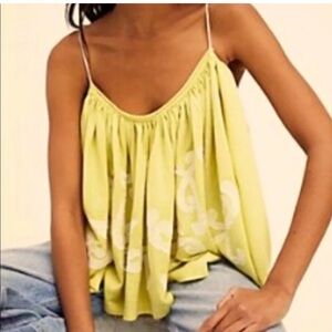 Free People chartreuse yellow Clouds Swing tank medium
